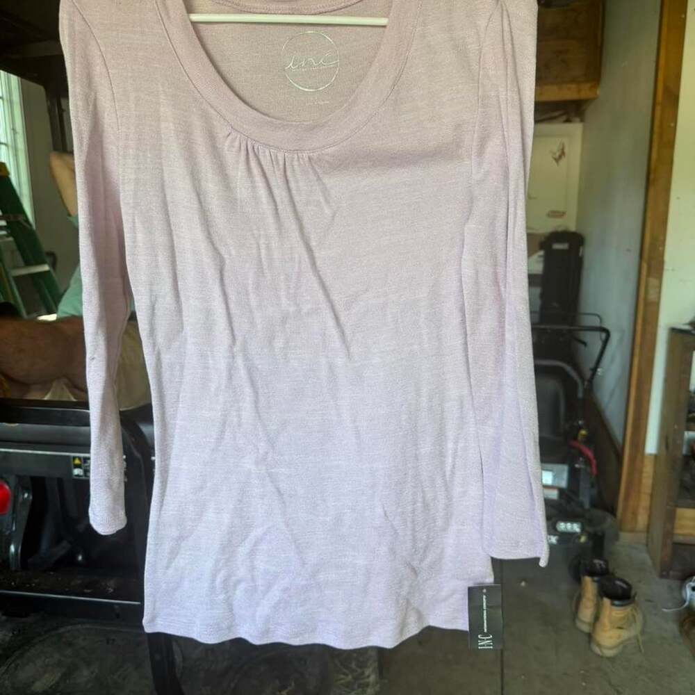 INC International Concepts Long Sleeve Top Large Lush Lilac New